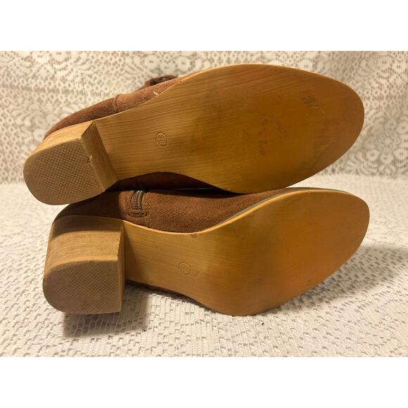 Western brown Faux Suede Boots, SZ 38 (USA 6.5-7), unbranded - Picture 6 of 6